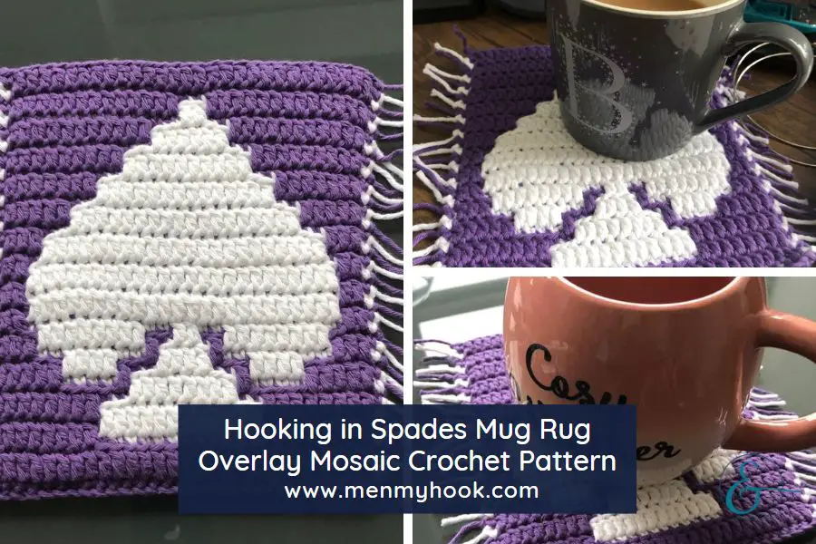 Hooking in Spades Mosaic Crochet Mug Rug Pattern