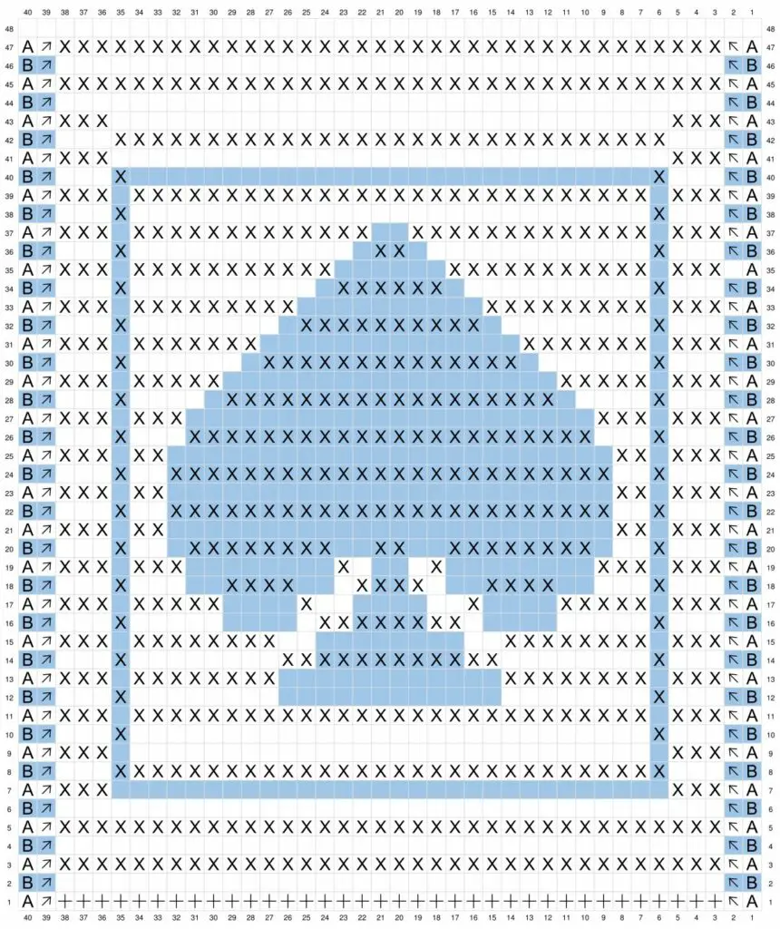 Solid Hooking Spades Card Mosaic Crochet Block Pattern