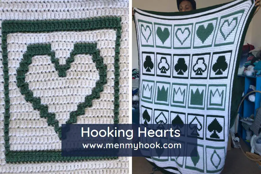 Mosaic Overlay Heart Squares Hooking Hearts