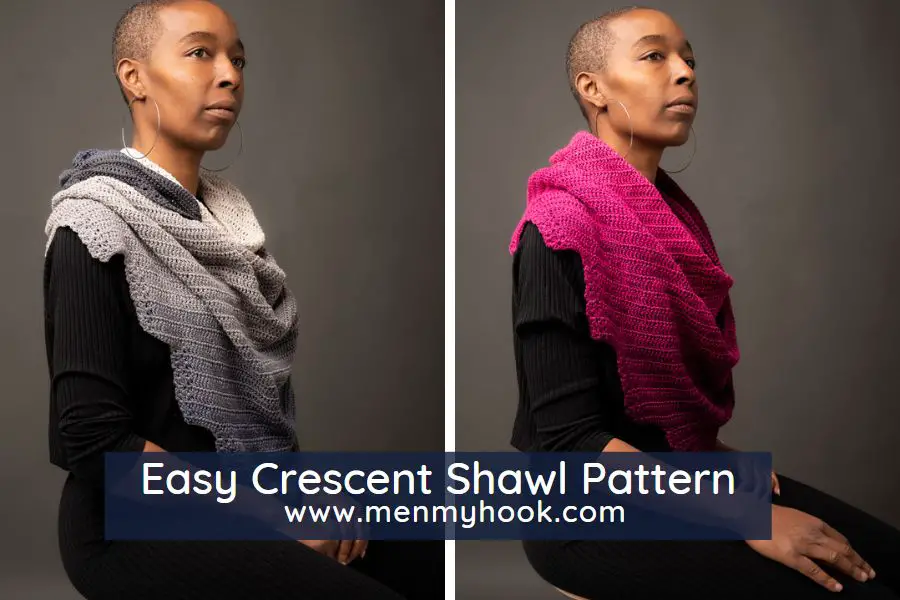 Bridget beginner crescent shawl pattern