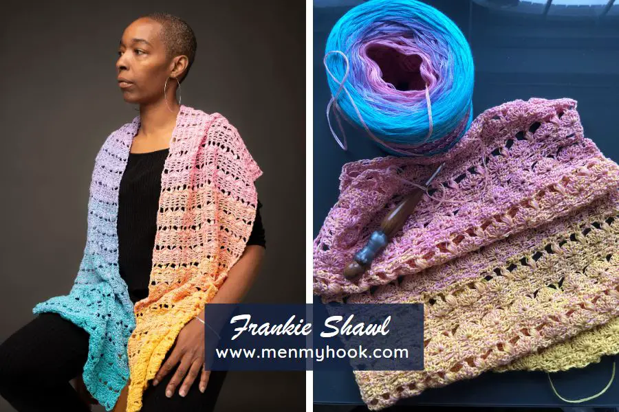 Frankie easy rectangular shawl crochet pattern