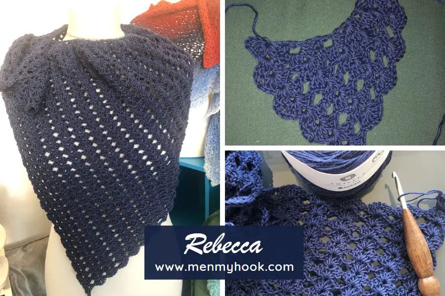 Rebecca easy lace shawl crochet pattern 
