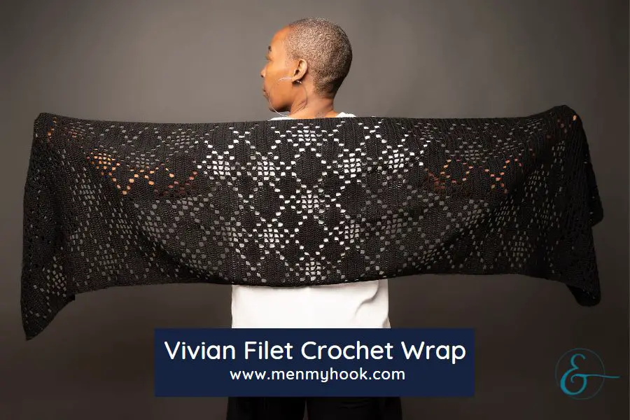 Vivian Diamond Rectangle Filet Crochet Wrap