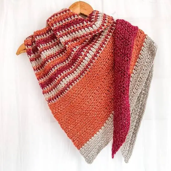 Autumn Meadow Easy Triangle Shawl Crochet Pattern
