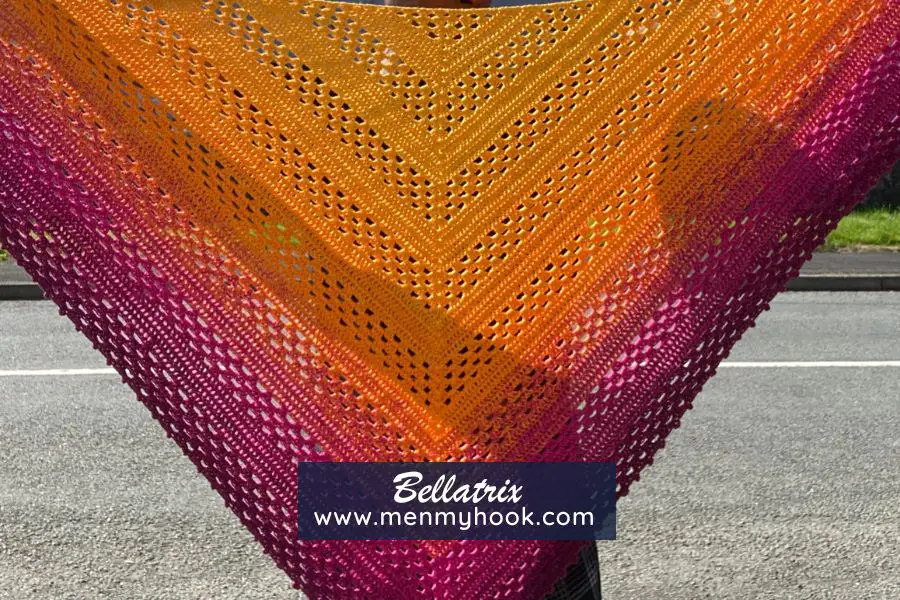 Bellatrix free triangle shawl crochet pattern