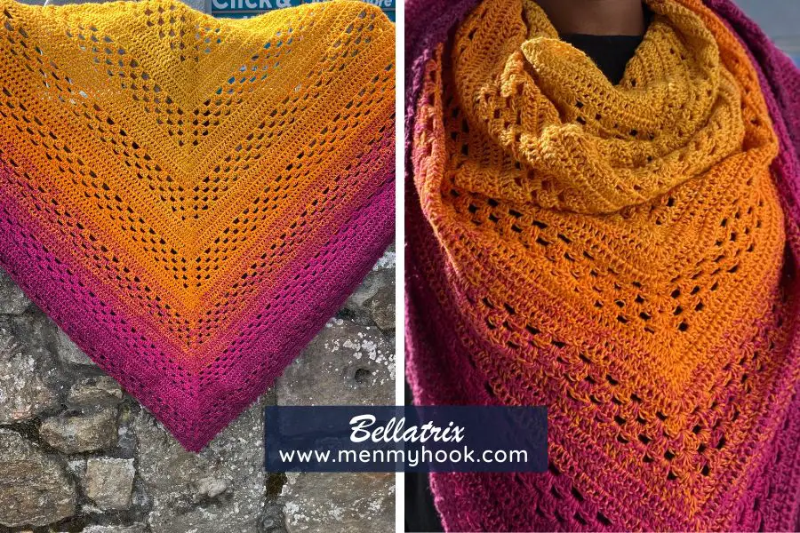 Bellatrix Triangle Shawl Crochet Pattern