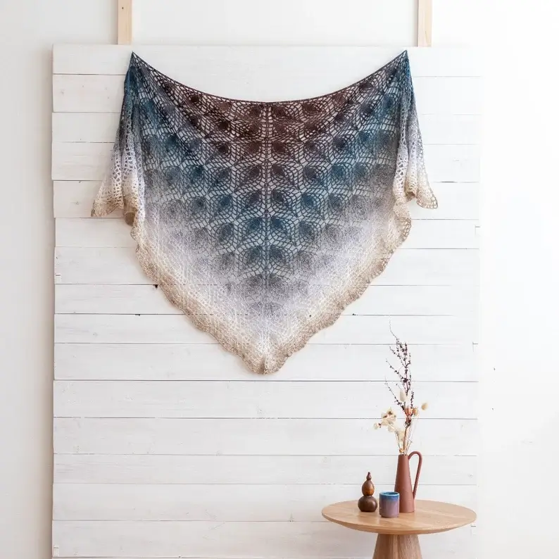 Eastern Dreams Triangle Shawl Crochet Pattern