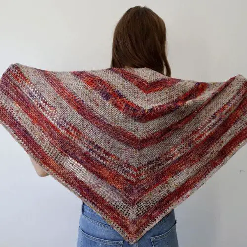 Sienna Harvest Berry Triangle Shawl Crochet Pattern