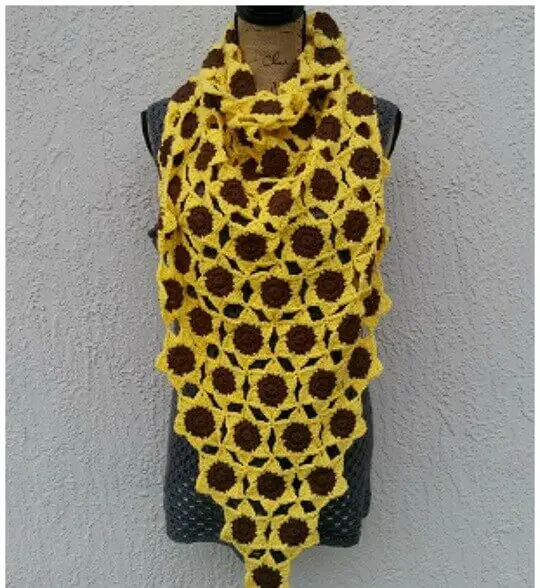 Sunflower Shawl Crochet Pattern