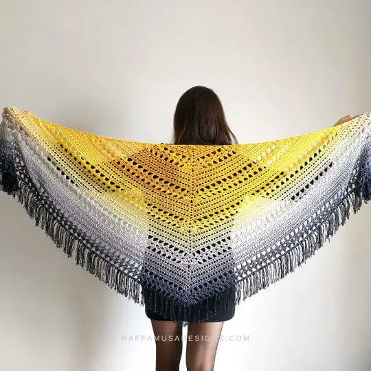 Triangles and Cones Triangle Shawl Crochet Pattern