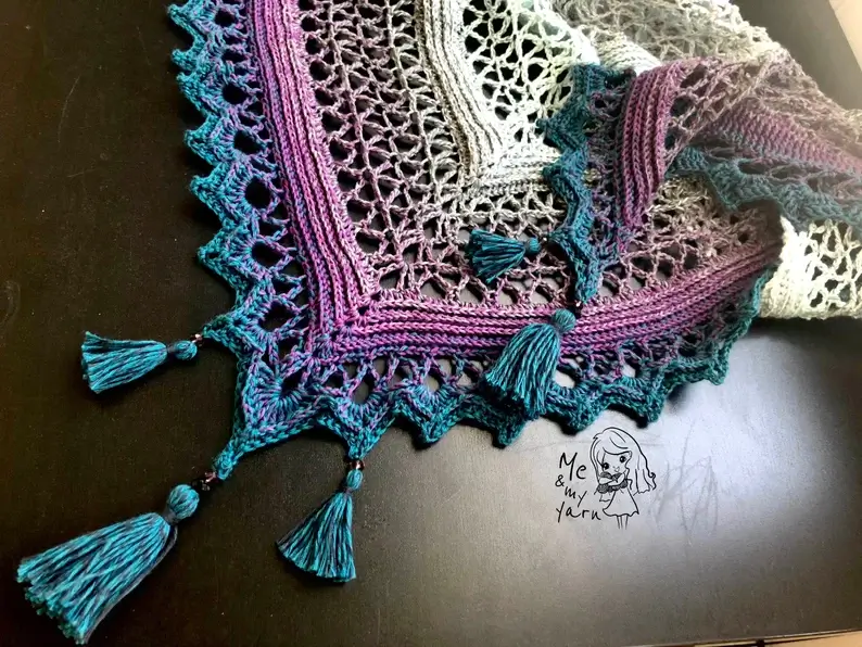 Whirly Wings Shawl Triangle Shawl Crochet Pattern
