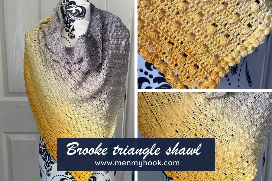 Easy Triangle Shawl Crochet Pattern Brooke