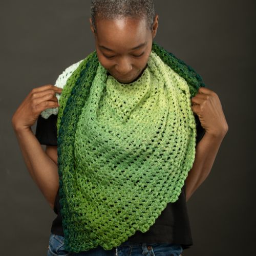 Adira beginner triangle shawl crochet pattern